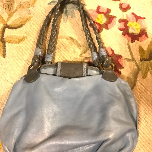 Isabella Fiore Serina Mosaic Moroccan Blue Bohemian Embroidered Satchel Hobo Bag - Picture 9 of 15